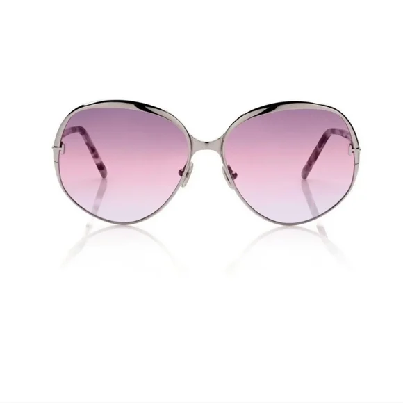NEW Tom Ford Women's Designer Round Violet Sunglasses FT091314Z Metal Frame - Picture 2 of 5